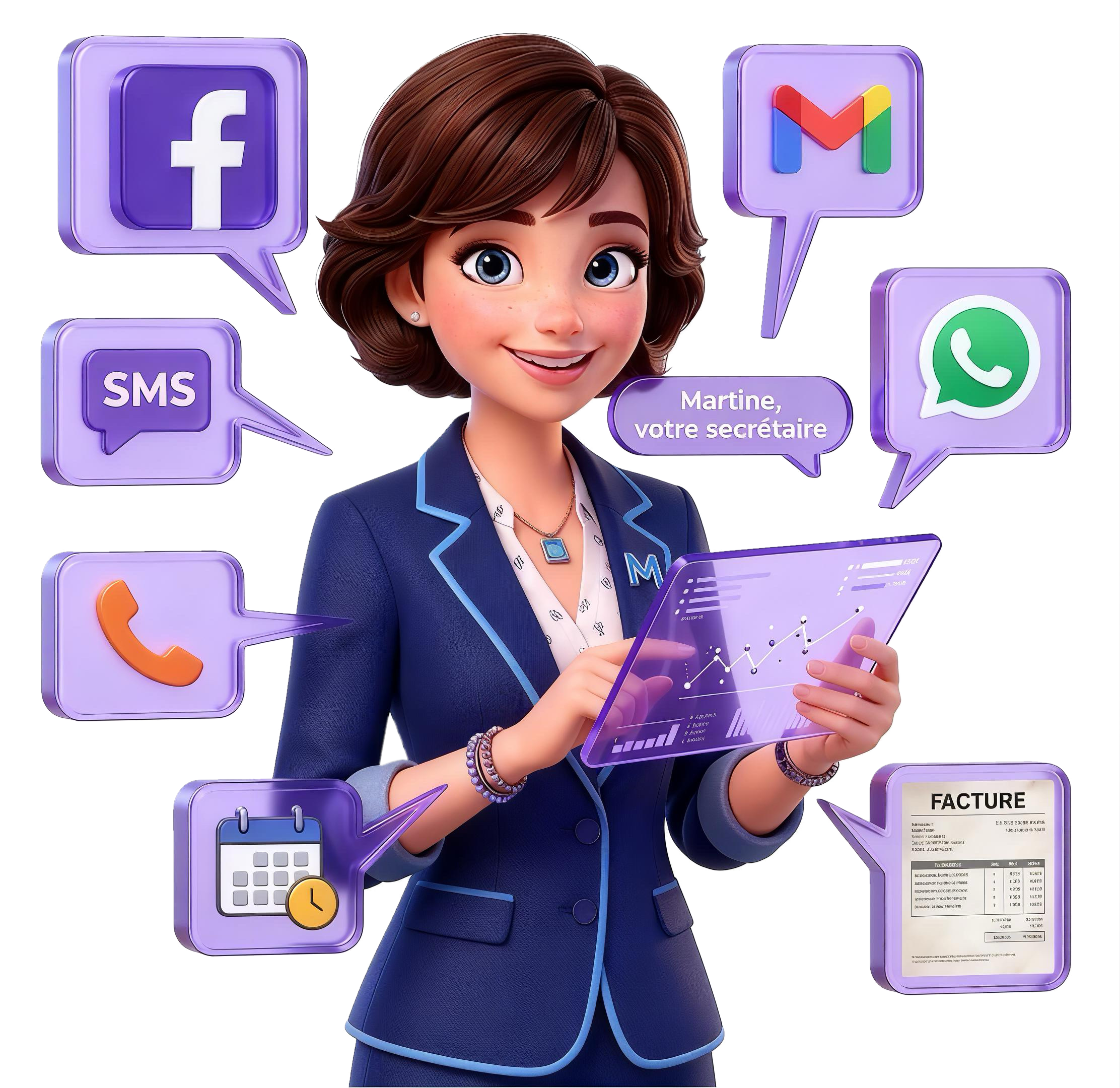 Martine, secr&eacute;taire IA pour artisans MyCall AI